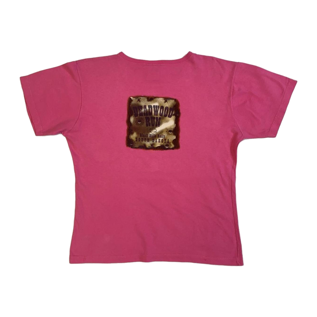 1672 Harley Davidson Women's Sturgis Deadwood Run Short Sleeve T Shirt Pink XL