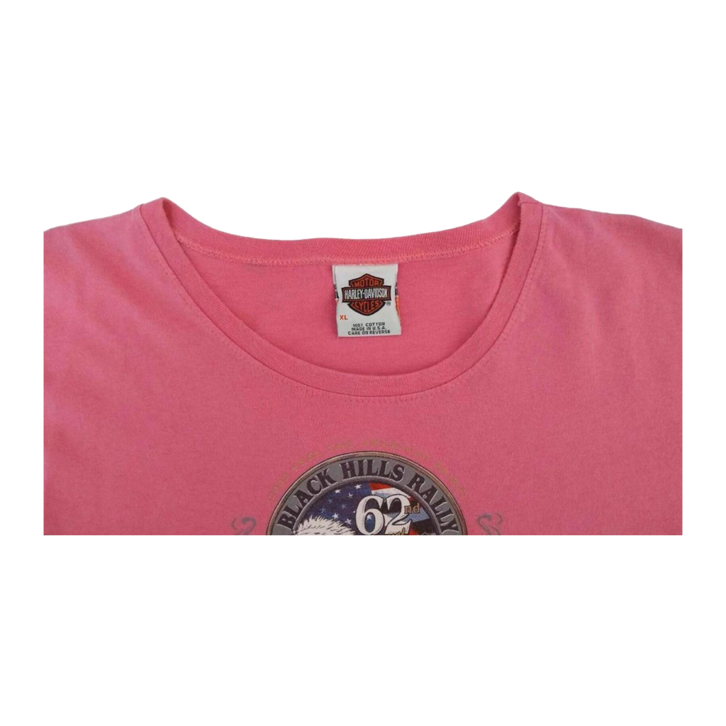 1672 Harley Davidson Women's Sturgis Deadwood Run Short Sleeve T Shirt Pink XL