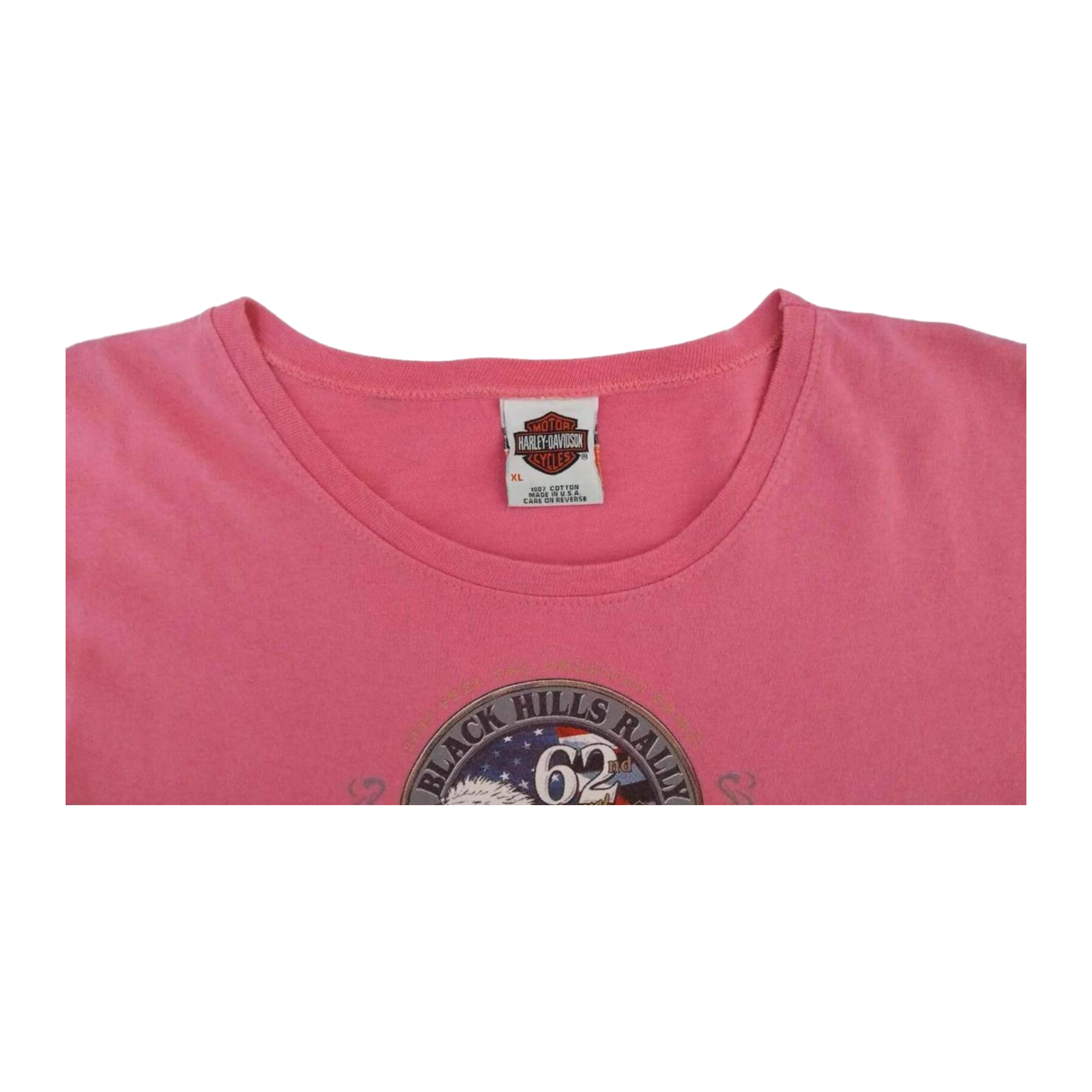 1672 Harley Davidson Women's Sturgis Deadwood Run Short Sleeve T Shirt Pink XL