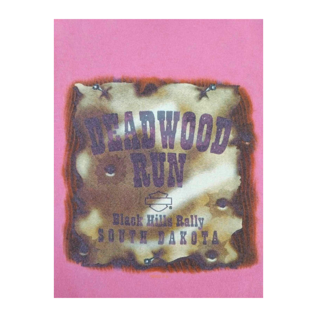 1672 Harley Davidson Women's Sturgis Deadwood Run Short Sleeve T Shirt Pink XL