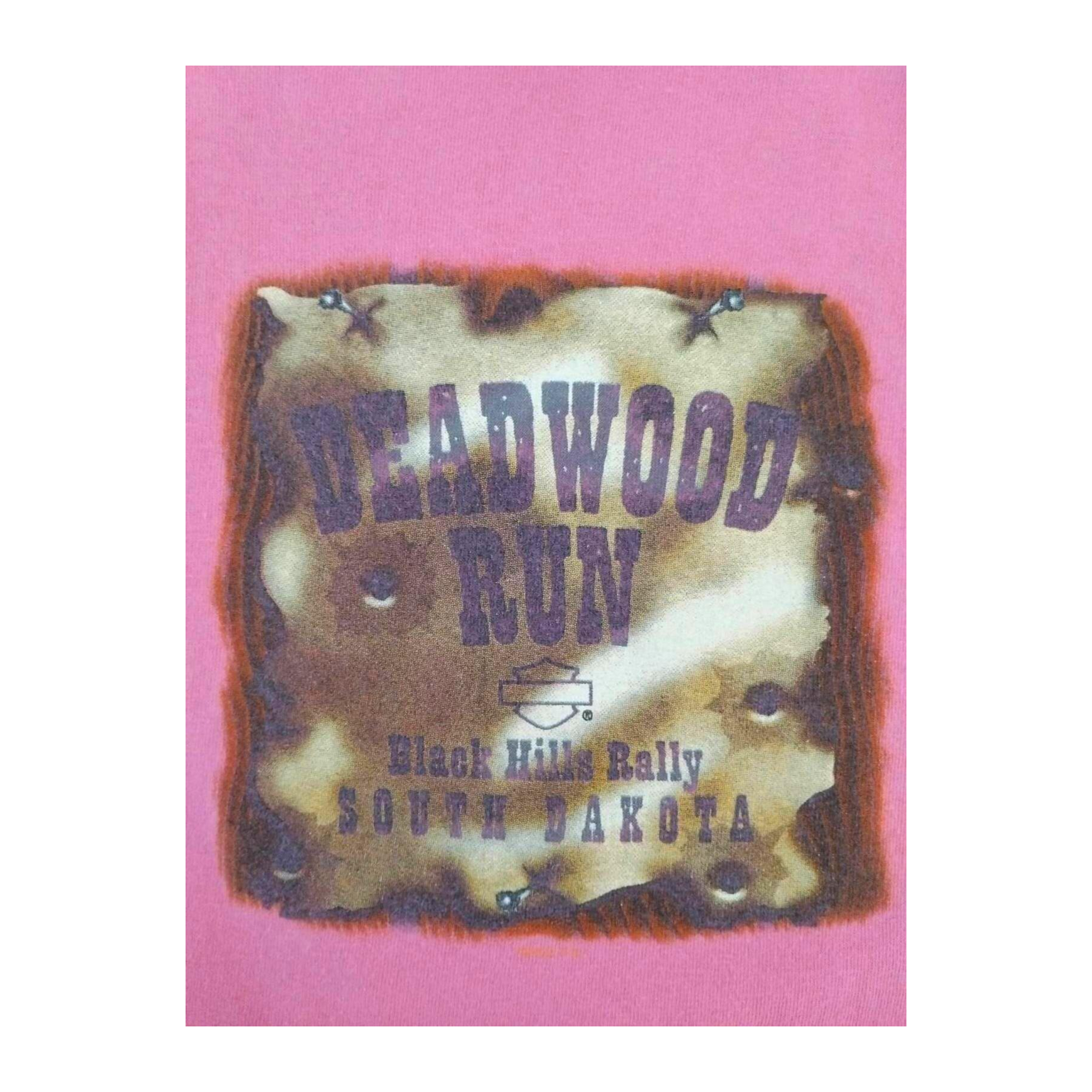 1672 Harley Davidson Women's Sturgis Deadwood Run Short Sleeve T Shirt Pink XL