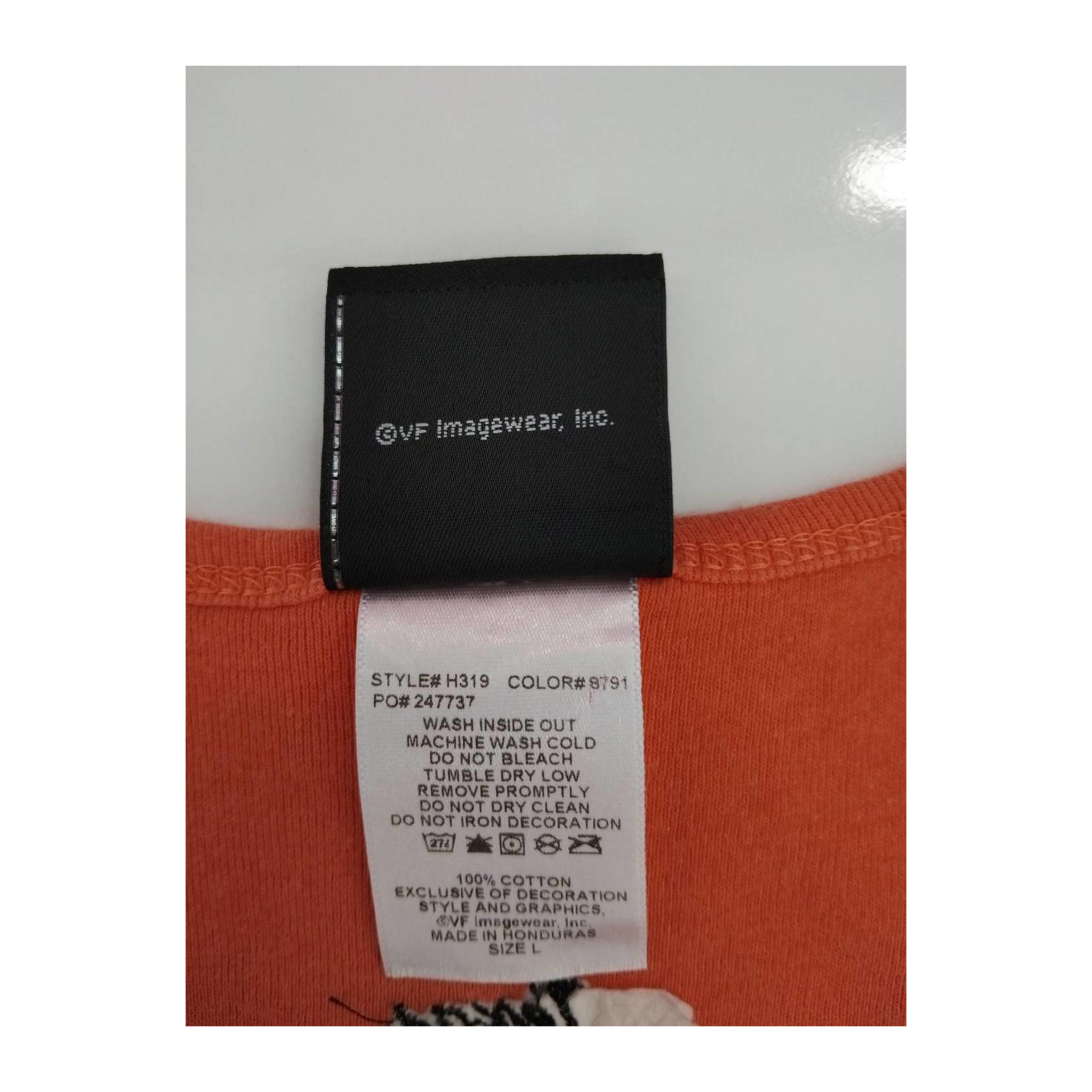 1671 Harley Davidson Women's V Neck Short Sleeve T Shirt Orange L