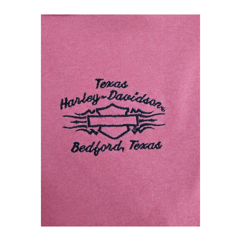 1671 Harley Davidson Women's V Neck Short Sleeve T Shirt Orange L