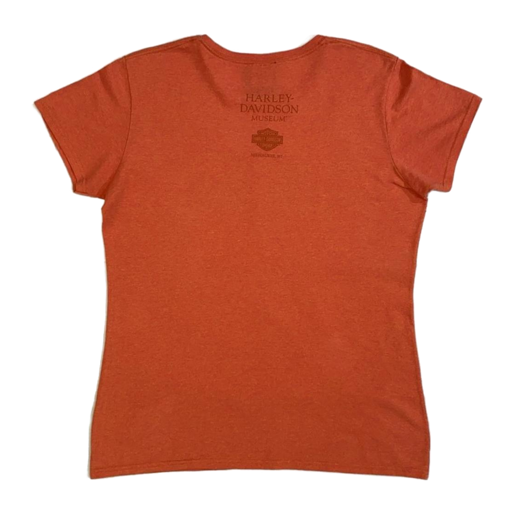 1670 Harley Davidson Women's Museum Short Sleeve T Shirt Orange L