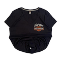 1669 Harley Davidson Women's Deep V Neck Short Sleeve T Shirt Black L