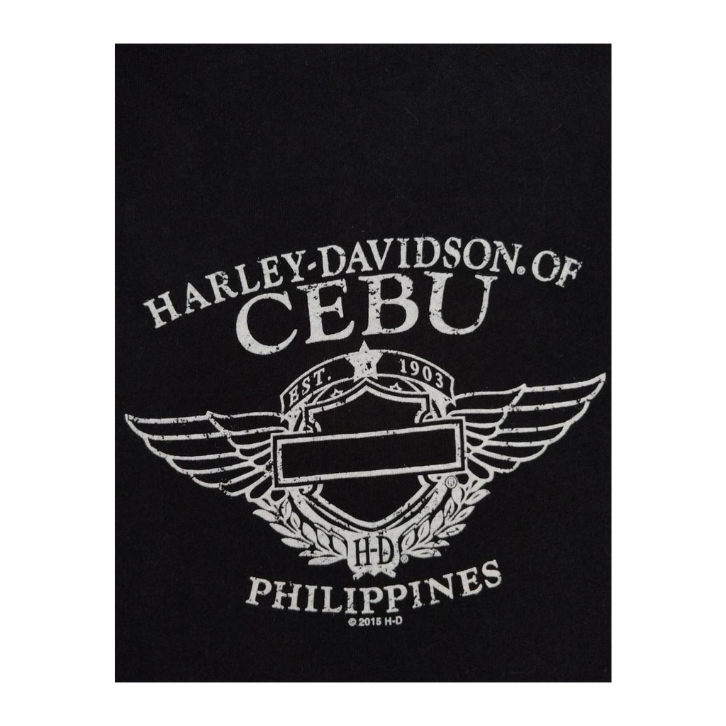 1669 Harley Davidson Women's Deep V Neck Short Sleeve T Shirt Black L