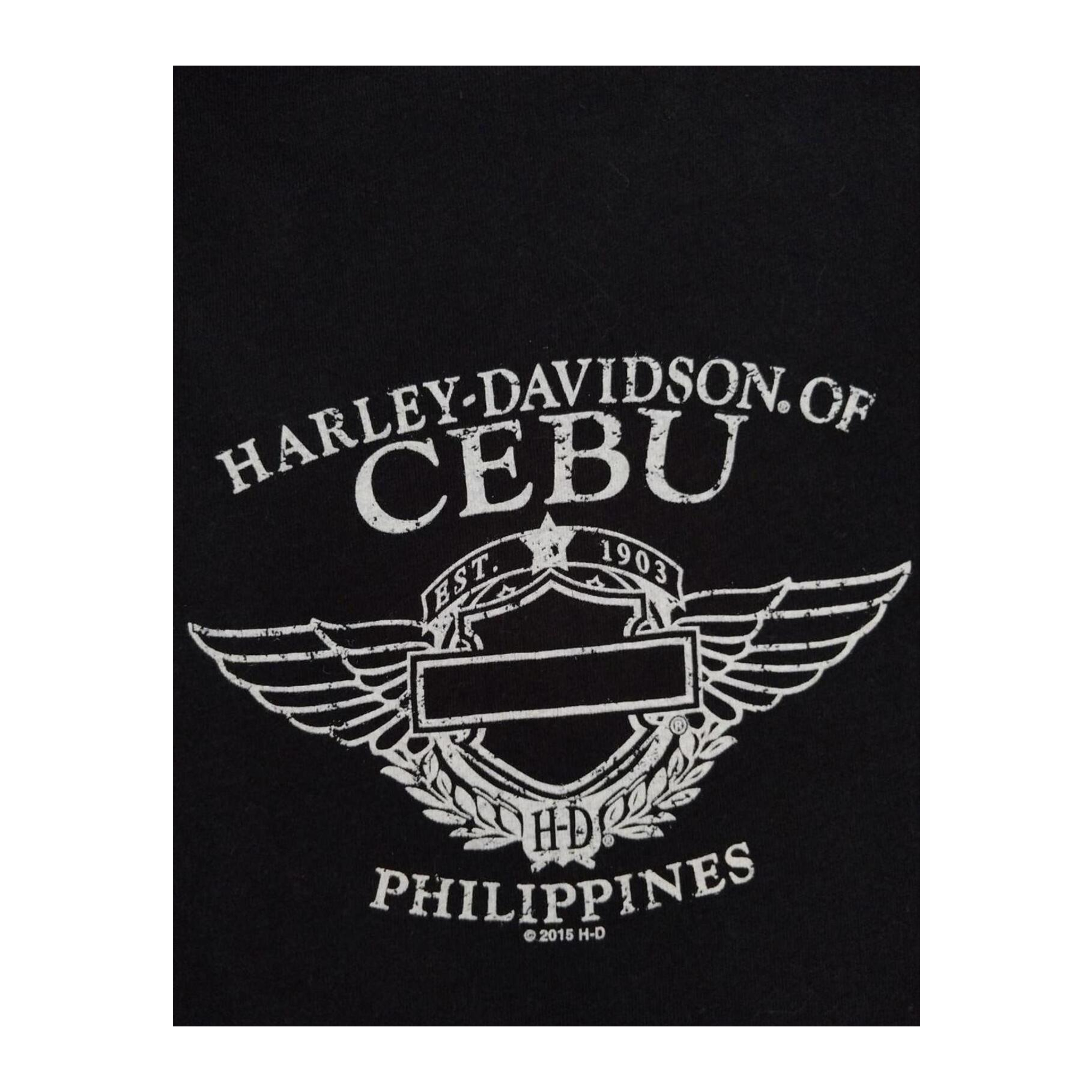 1669 Harley Davidson Women's Deep V Neck Short Sleeve T Shirt Black L