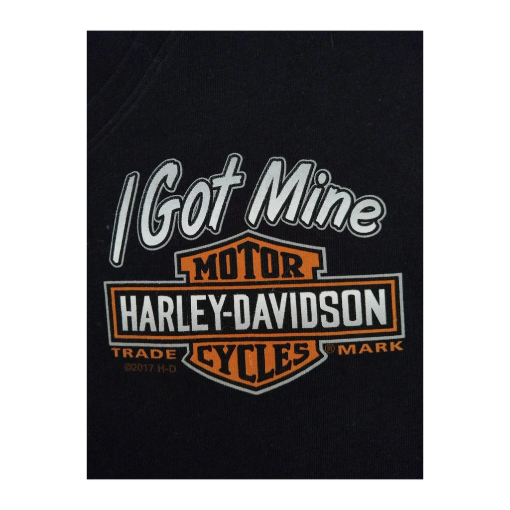 1669 Harley Davidson Women's Deep V Neck Short Sleeve T Shirt Black L