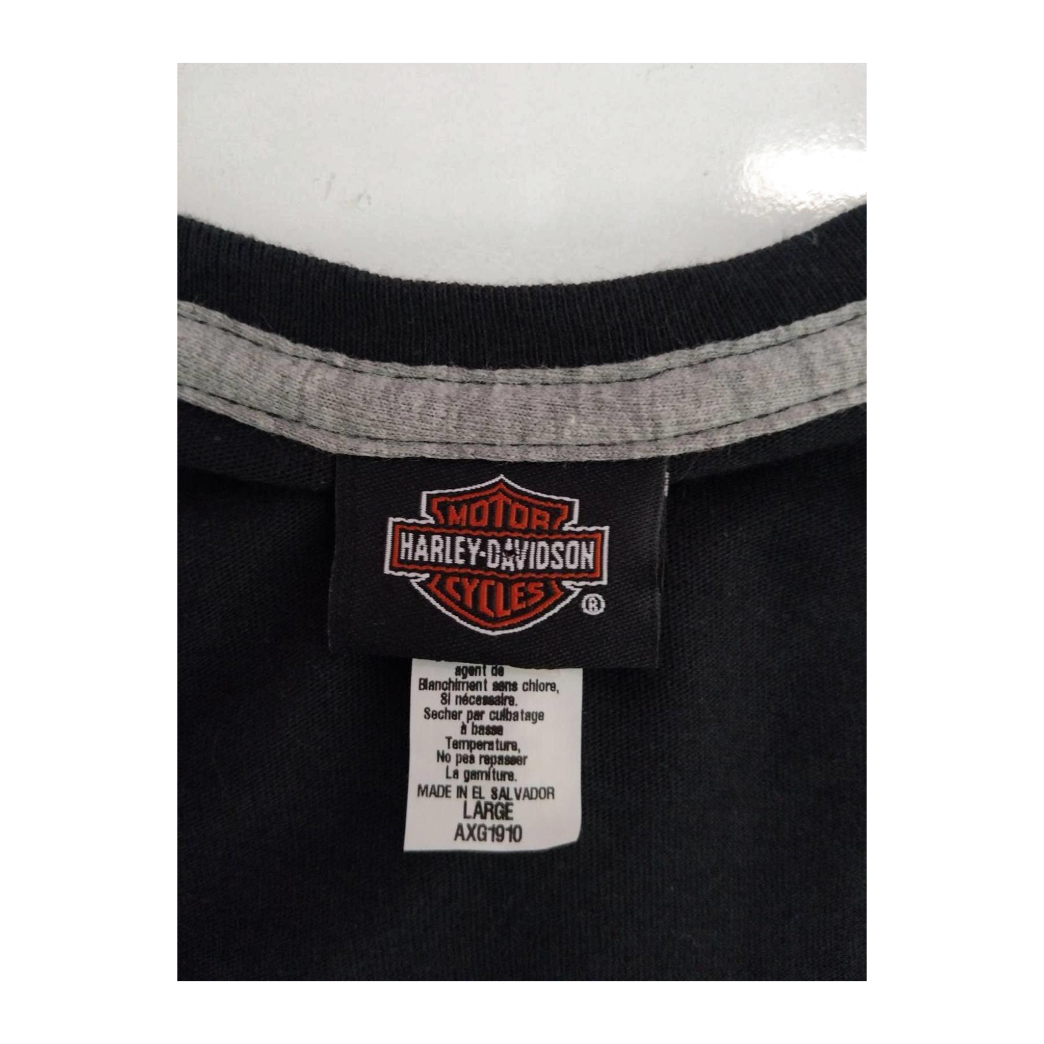 1669 Harley Davidson Women's Deep V Neck Short Sleeve T Shirt Black L