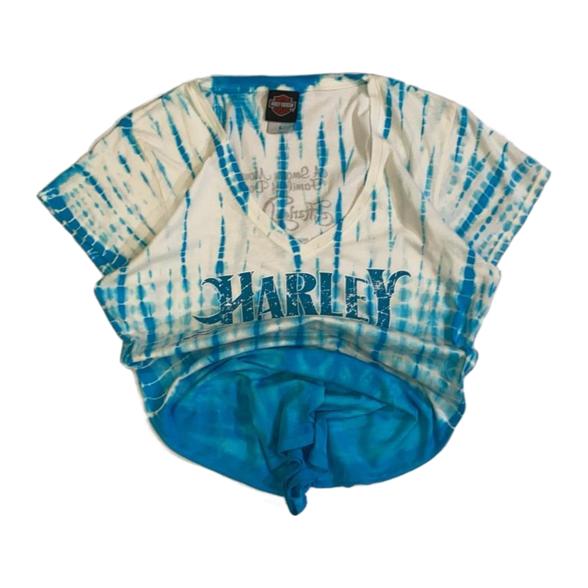 1668 Harley Davidson Women's Tie Dye Short Sleeve T Shirt Blue L