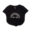 1696 Harley Davidson Women's Skull Logo Mother Road Short Sleeve T Shirt Black M
