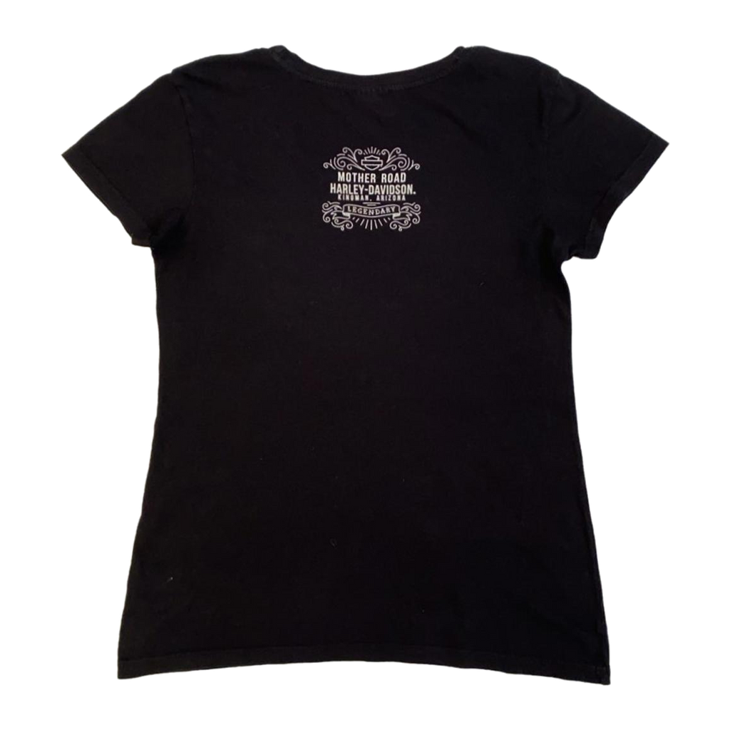 1696 Harley Davidson Women's Skull Logo Mother Road Short Sleeve T Shirt Black M