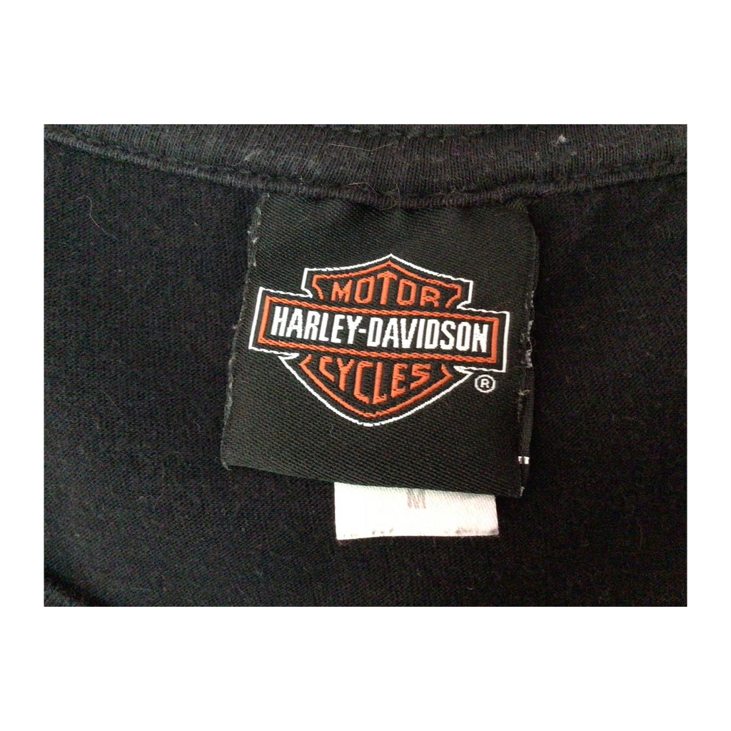 1696 Harley Davidson Women's Skull Logo Mother Road Short Sleeve T Shirt Black M