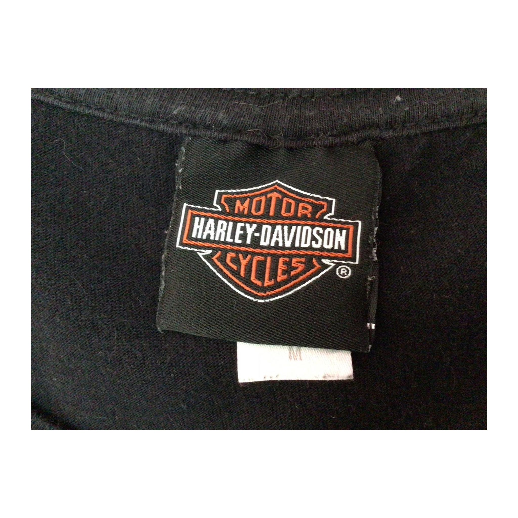 1696 Harley Davidson Women's Skull Logo Mother Road Short Sleeve T Shirt Black M
