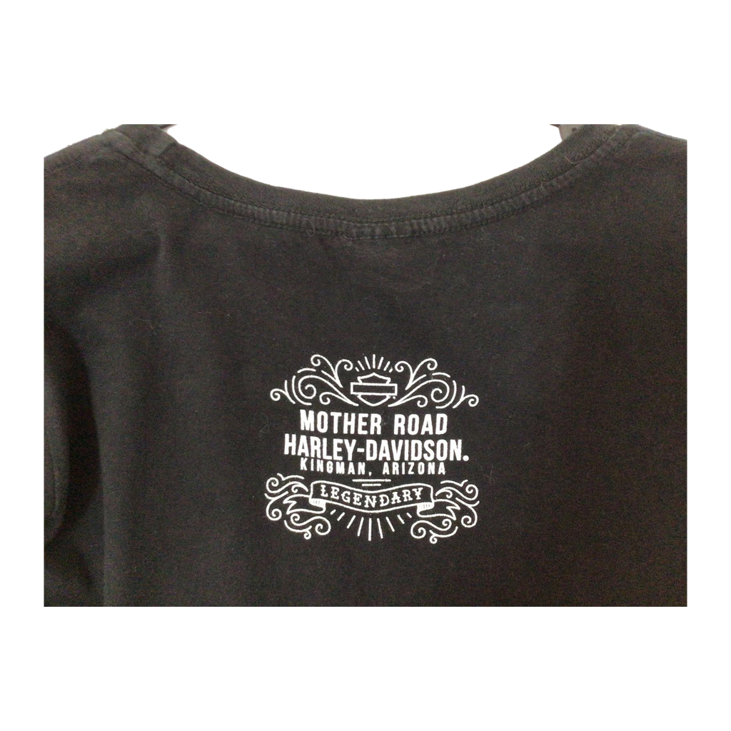 1696 Harley Davidson Women's Skull Logo Mother Road Short Sleeve T Shirt Black M