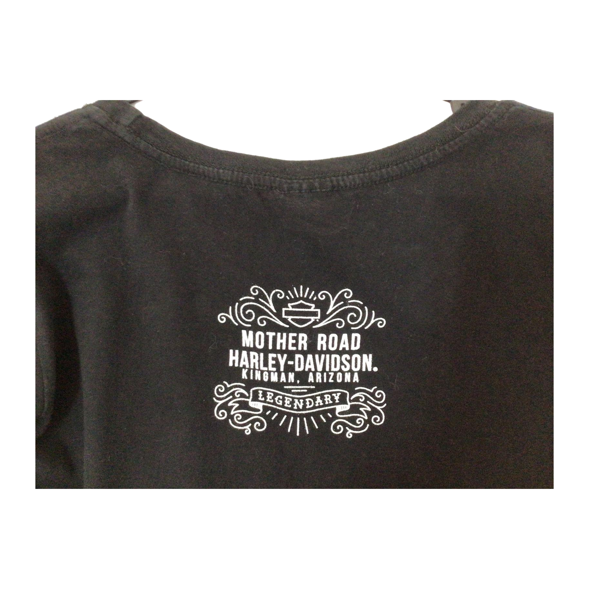 1696 Harley Davidson Women's Skull Logo Mother Road Short Sleeve T Shirt Black M