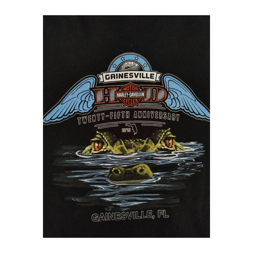 1686 Harley Davidson Women's American Flag Skull Short Sleeve T Shirt Black XL