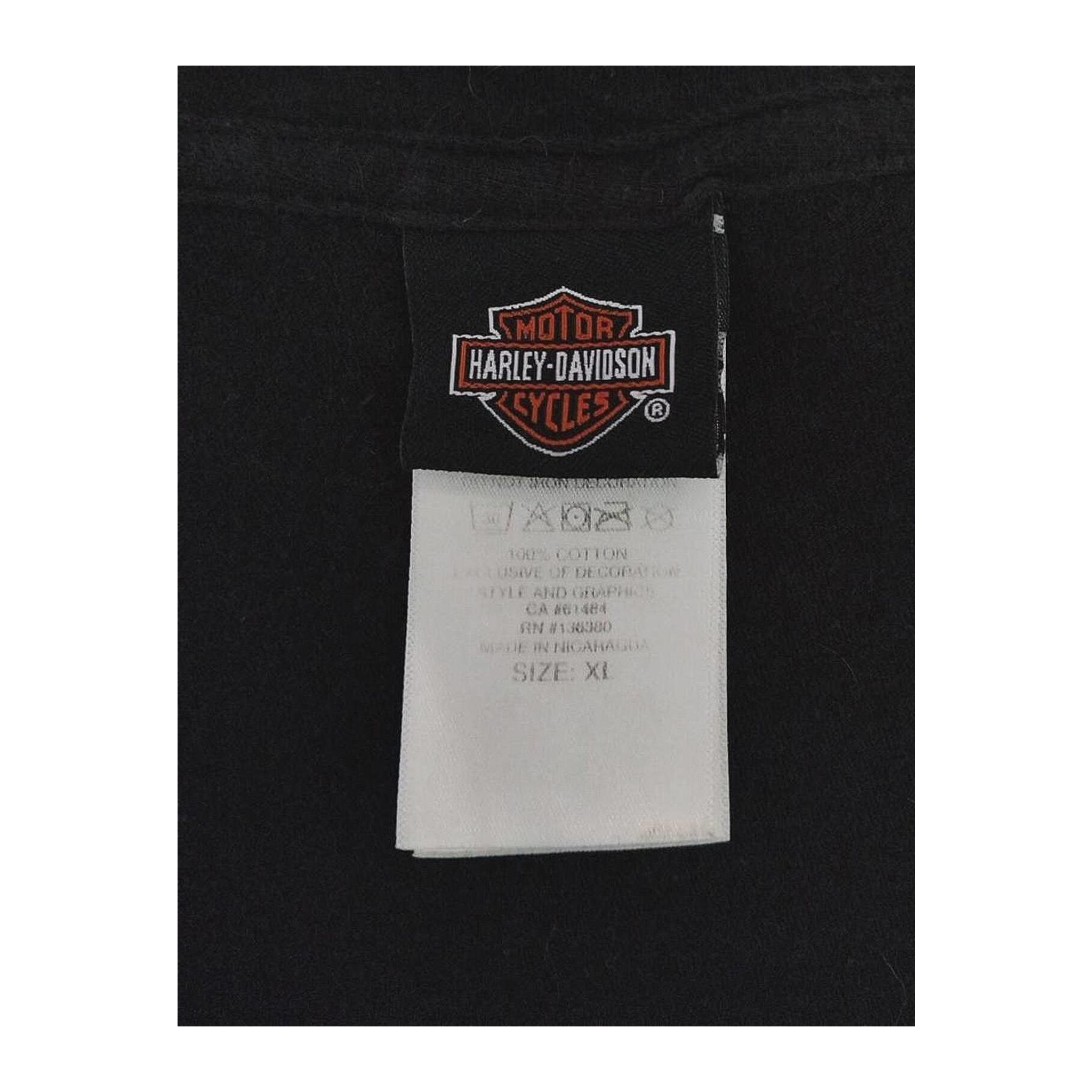 1686 Harley Davidson Women's American Flag Skull Short Sleeve T Shirt Black XL