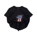 1685 Harley Davidson Women's USA 1 Flag Short Sleeve T Shirt Black L
