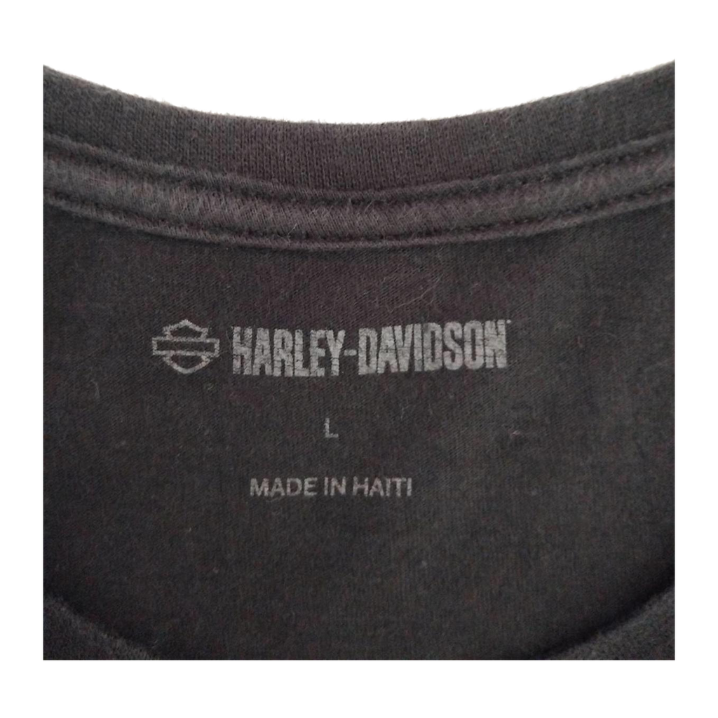 1685 Harley Davidson Women's USA 1 Flag Short Sleeve T Shirt Black L