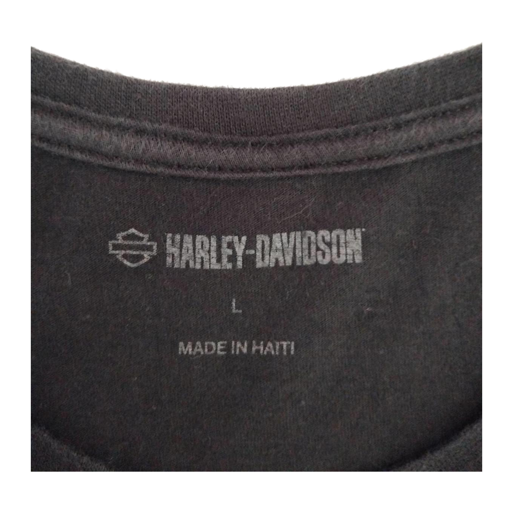 1685 Harley Davidson Women's USA 1 Flag Short Sleeve T Shirt Black L