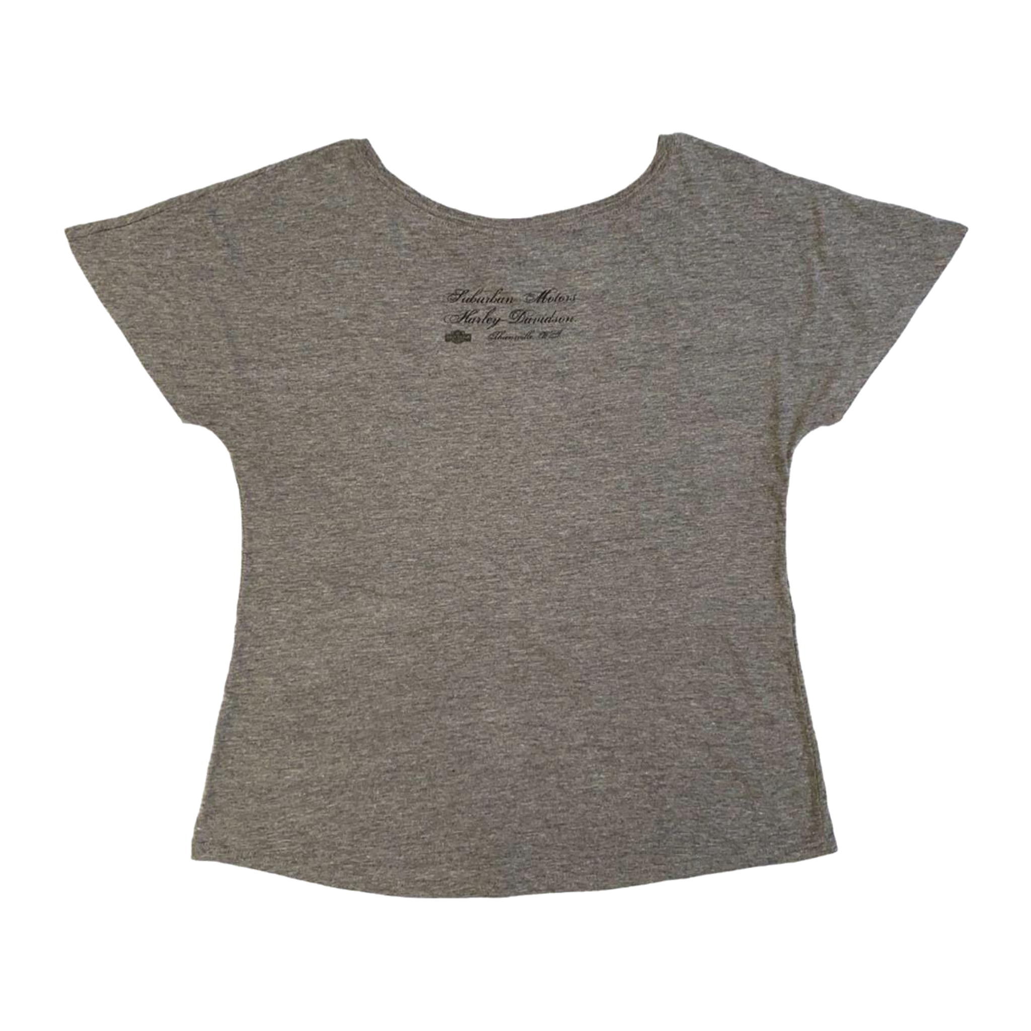 1682 Harley Davidson Women's Bedazzled Eagle Graphic Short Sleeve T Shirt Grey 2XL