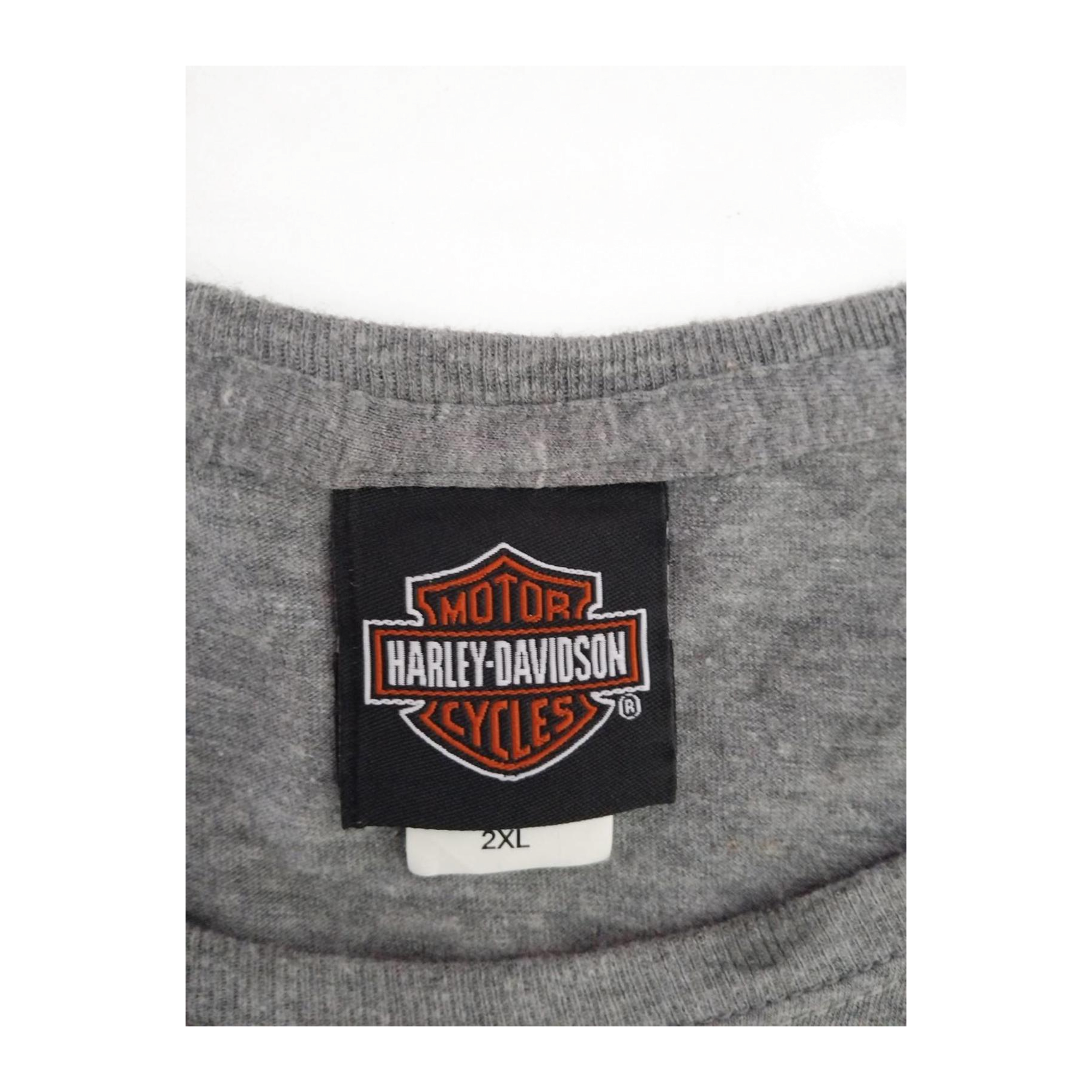 1682 Harley Davidson Women's Bedazzled Eagle Graphic Short Sleeve T Shirt Grey 2XL