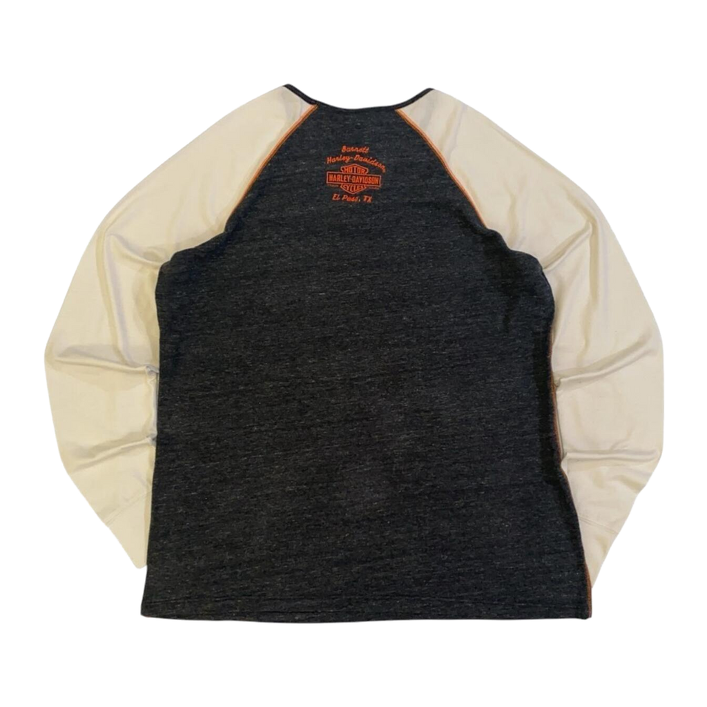 1635 Harley Davidson Women's Embroidered Logo Long Sleeve T Shirt Grey 2XL