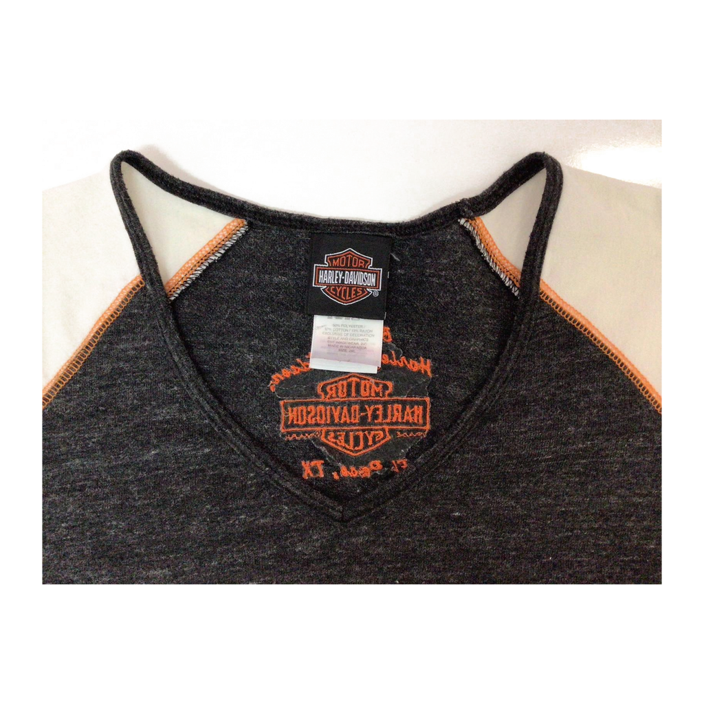 1635 Harley Davidson Women's Embroidered Logo Long Sleeve T Shirt Grey 2XL