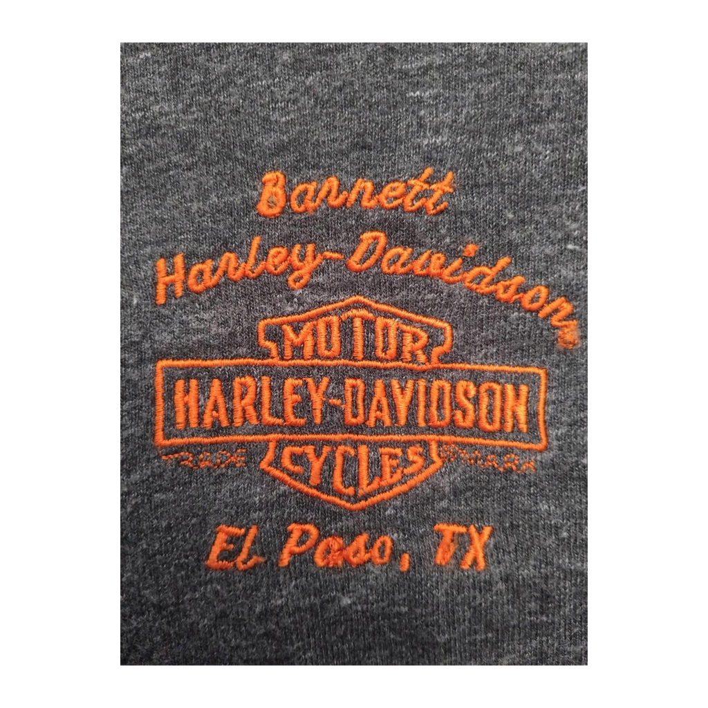 1635 Harley Davidson Women's Embroidered Logo Long Sleeve T Shirt Grey 2XL