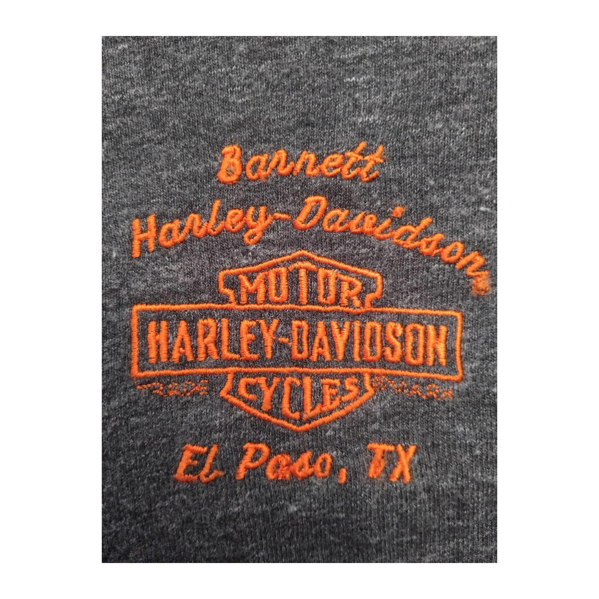 1635 Harley Davidson Women's Embroidered Logo Long Sleeve T Shirt Grey 2XL