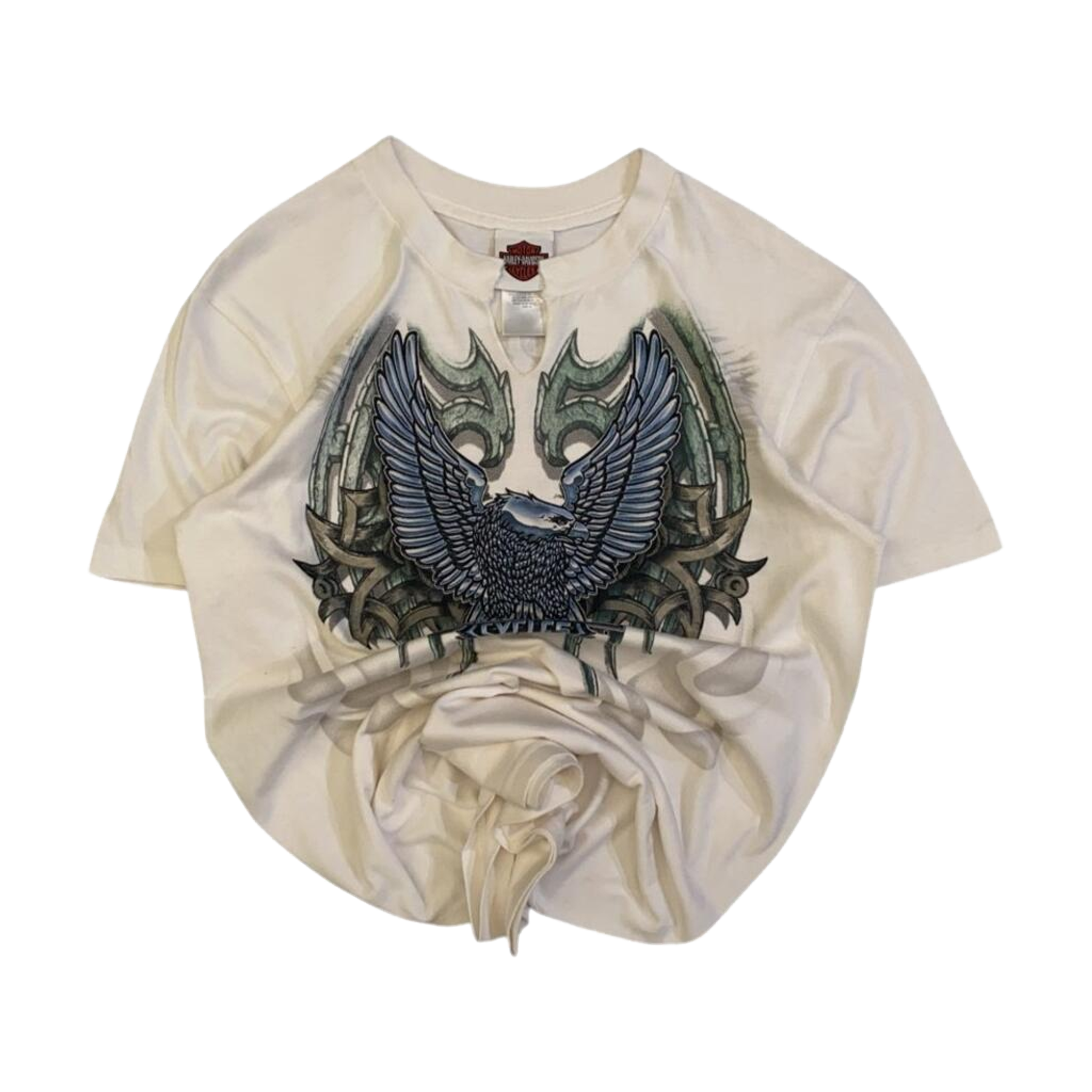 1596 Harley Davidson Women's Eagle Graphic Short Sleeve T Shirt White M