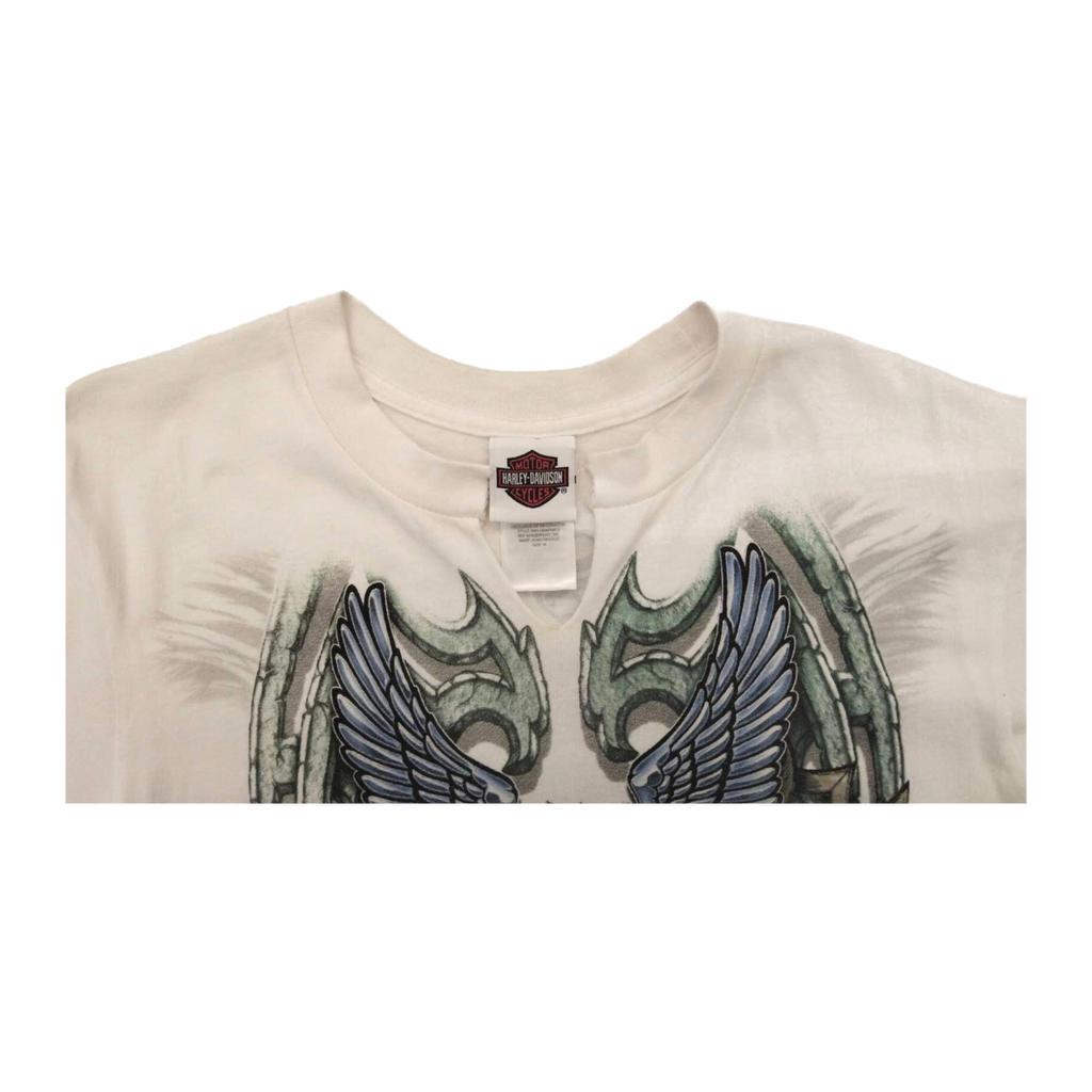1596 Harley Davidson Women's Eagle Graphic Short Sleeve T Shirt White M