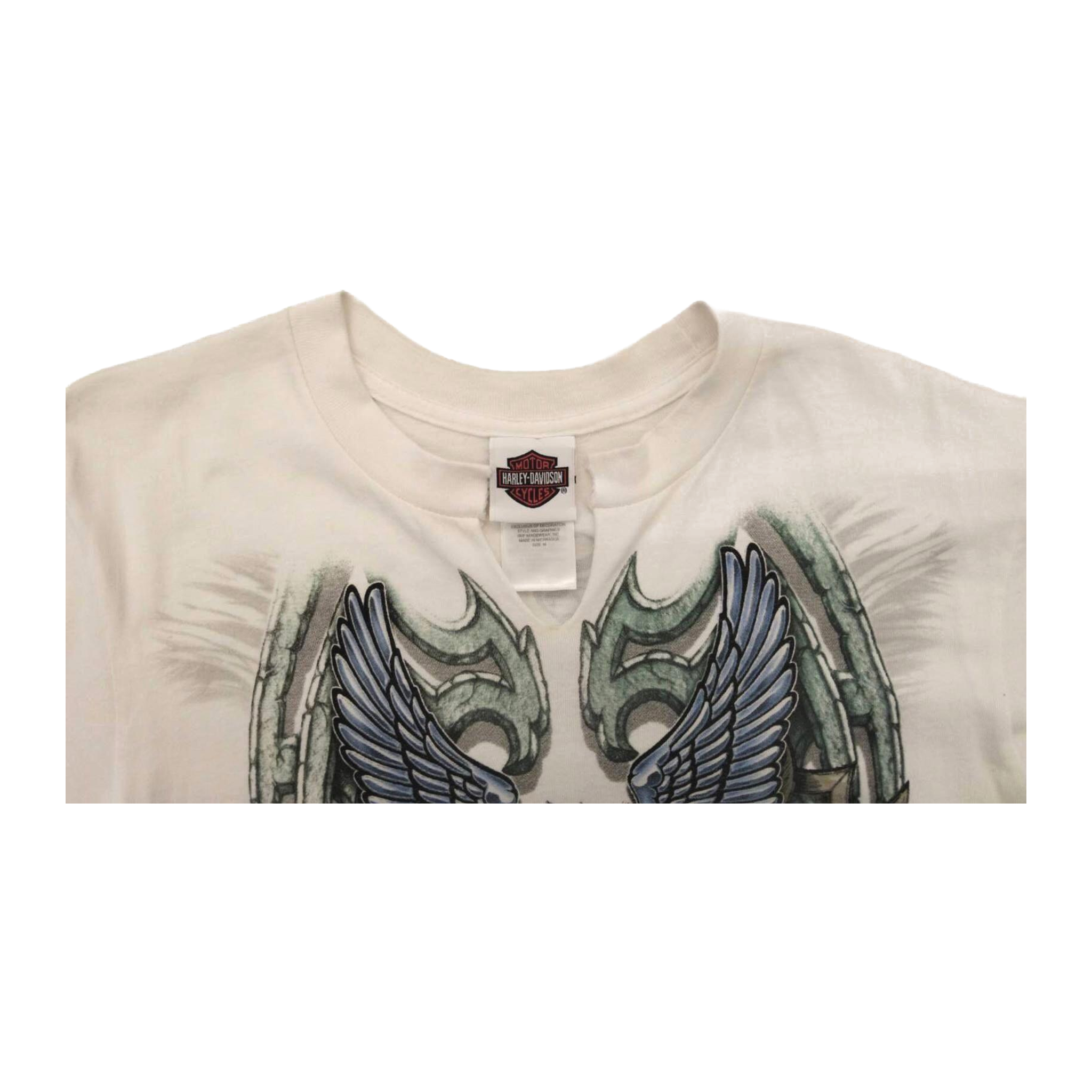 1596 Harley Davidson Women's Eagle Graphic Short Sleeve T Shirt White M