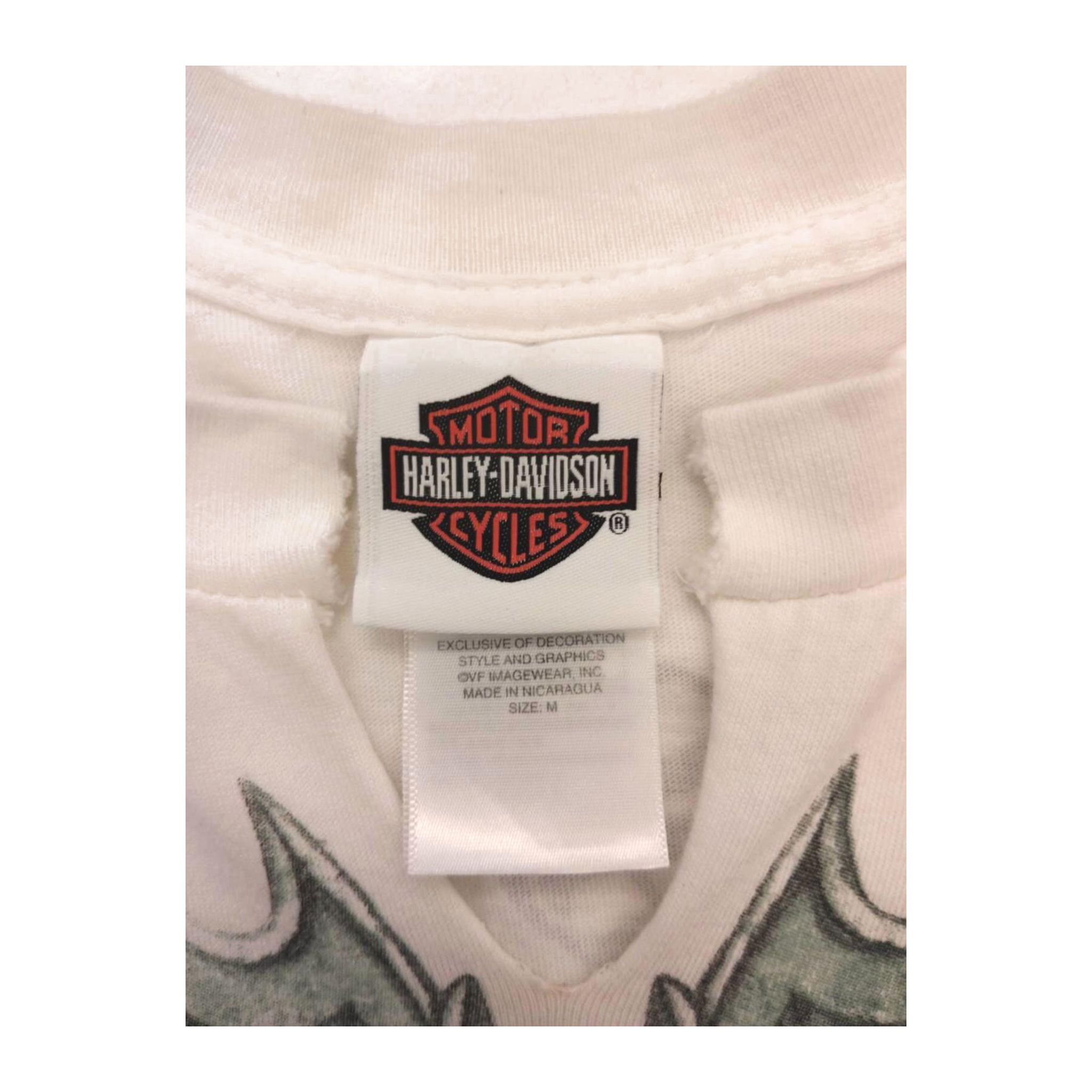 1596 Harley Davidson Women's Eagle Graphic Short Sleeve T Shirt White M