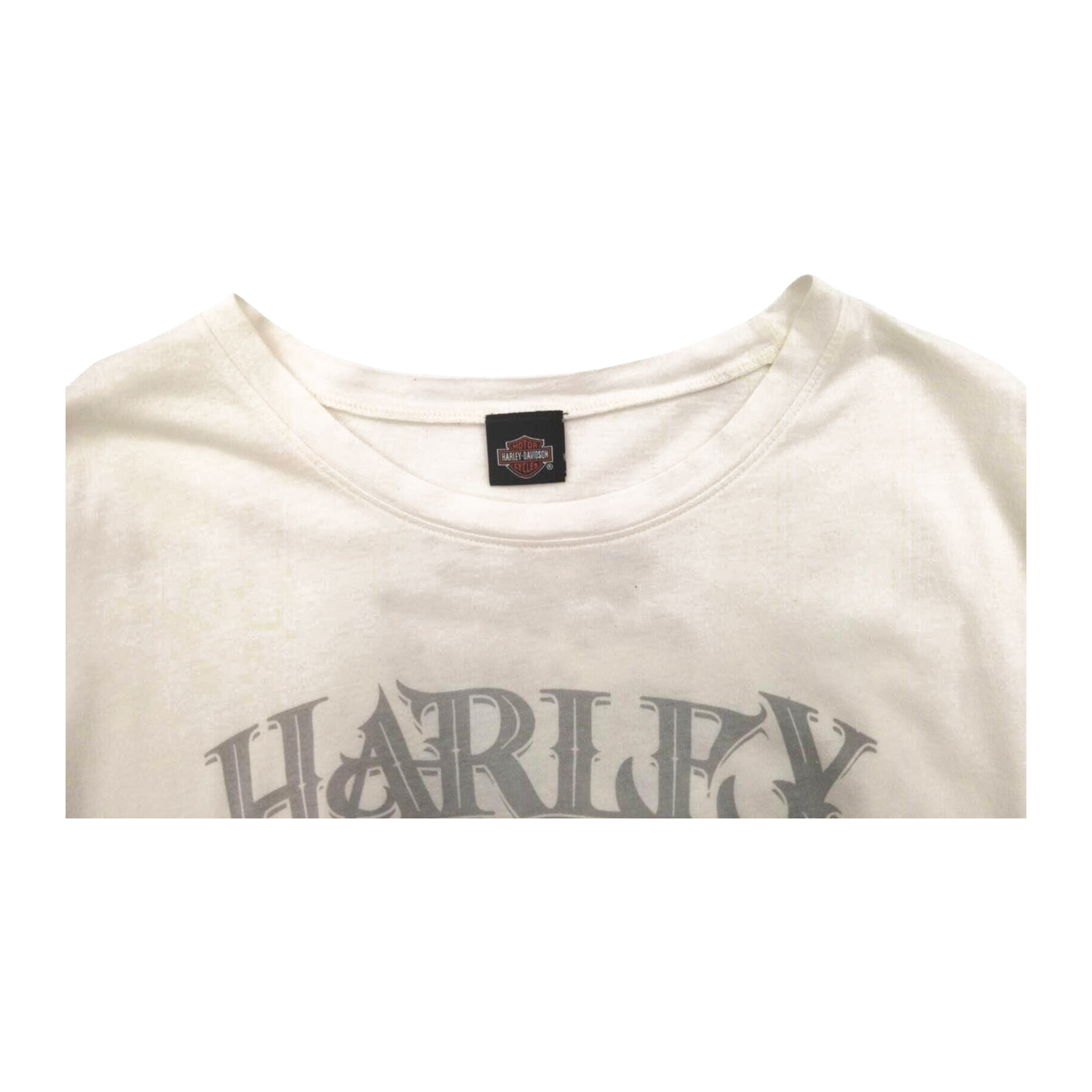 1592 Harley Davidson Women's Vintage Logo Lace Trim Short Sleeve T Shirt White 2XL