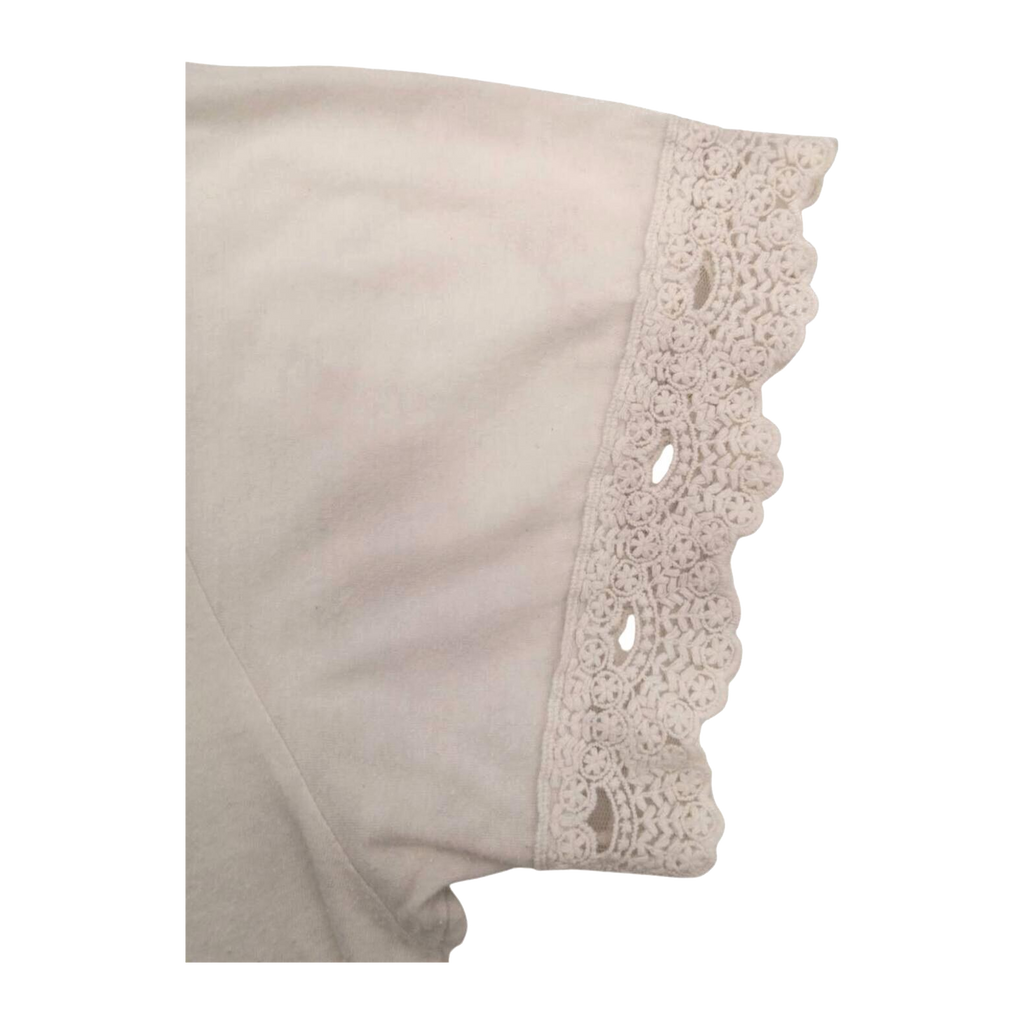 1592 Harley Davidson Women's Vintage Logo Lace Trim Short Sleeve T Shirt White 2XL