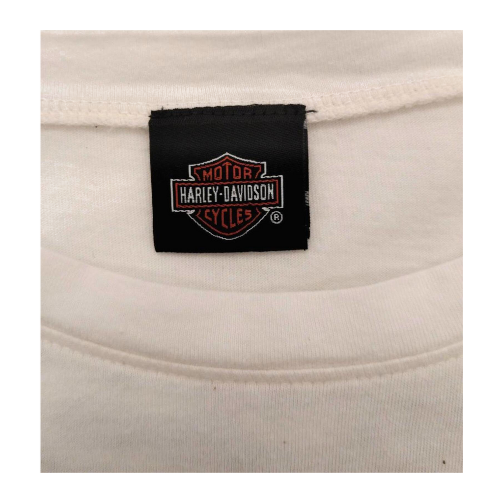 1592 Harley Davidson Women's Vintage Logo Lace Trim Short Sleeve T Shirt White 2XL