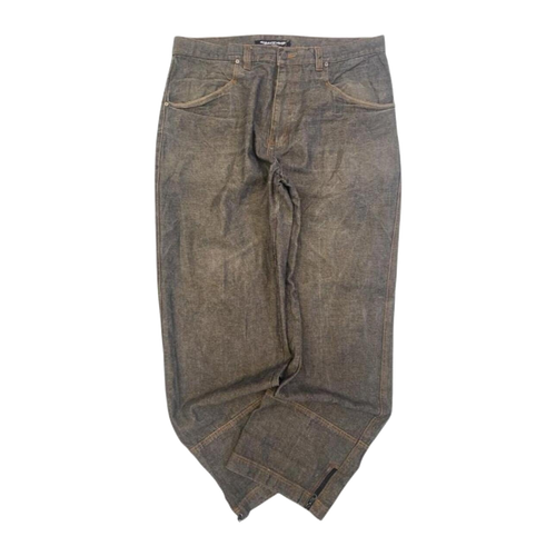 954 CYGAS Straight Jeans Metallic Cotton Blend Grey Mens W38 L34