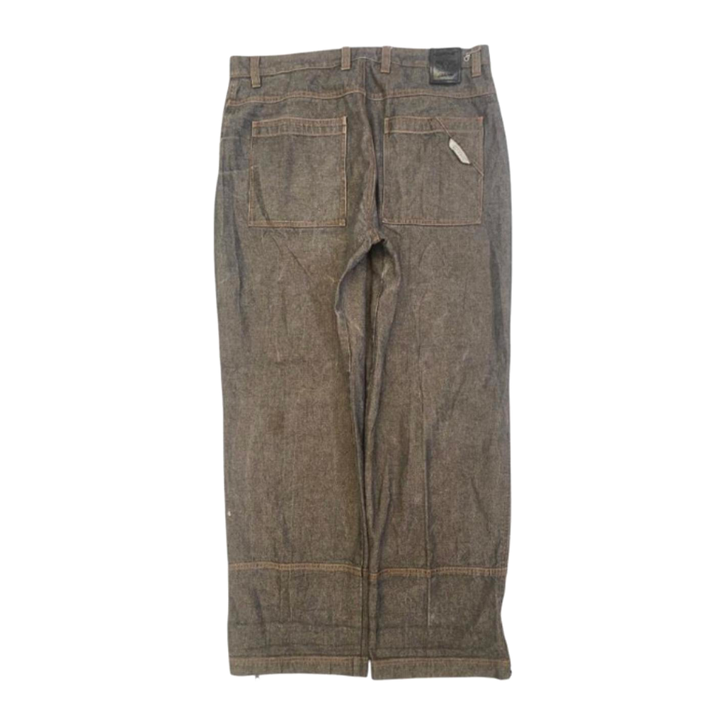954 CYGAS Straight Jeans Metallic Cotton Blend Grey Mens W38 L34