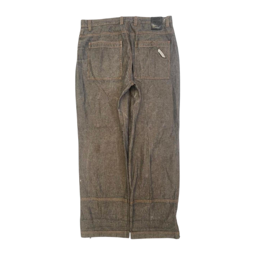 954 CYGAS Straight Jeans Metallic Cotton Blend Grey Mens W38 L34