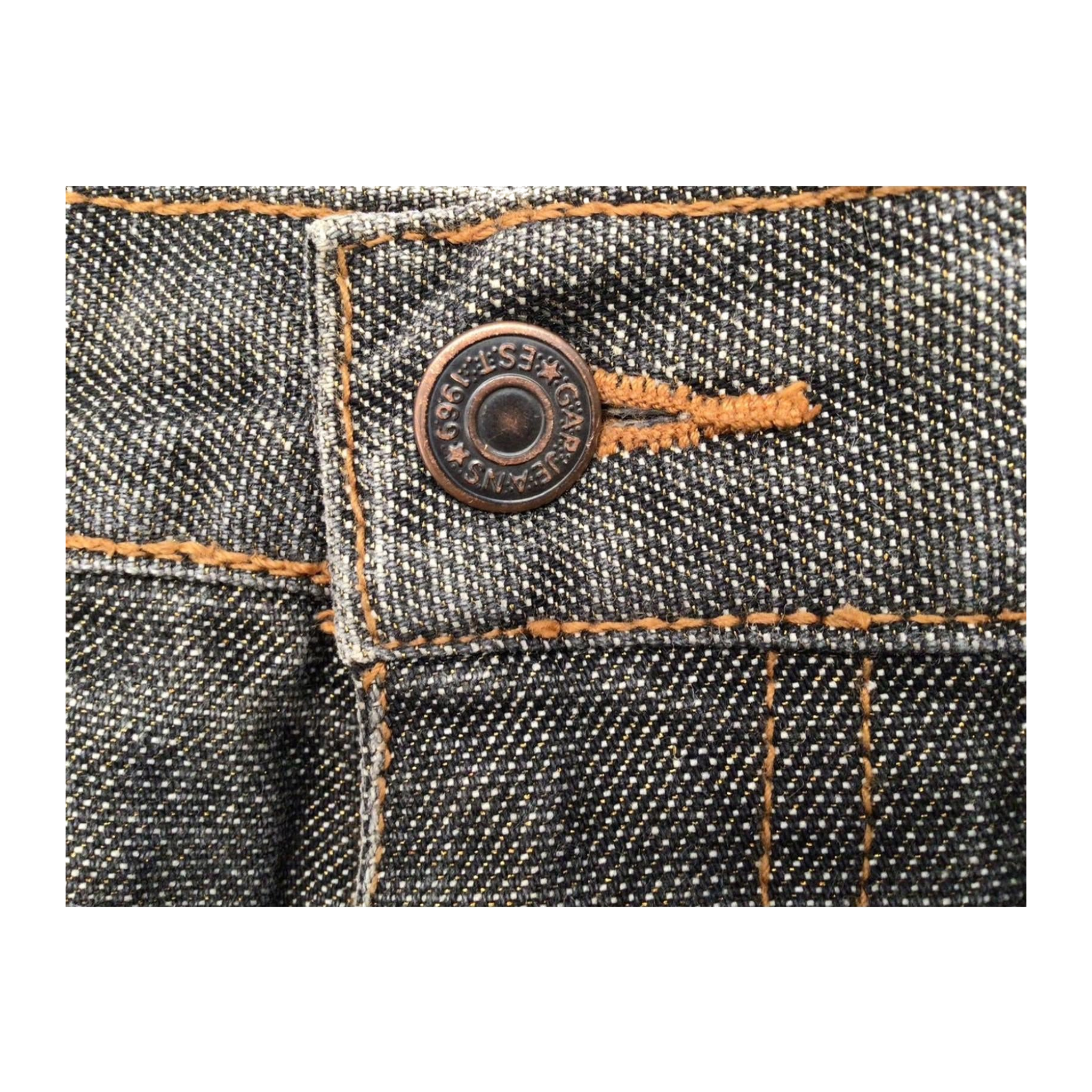 954 CYGAS Straight Jeans Metallic Cotton Blend Grey Mens W38 L34