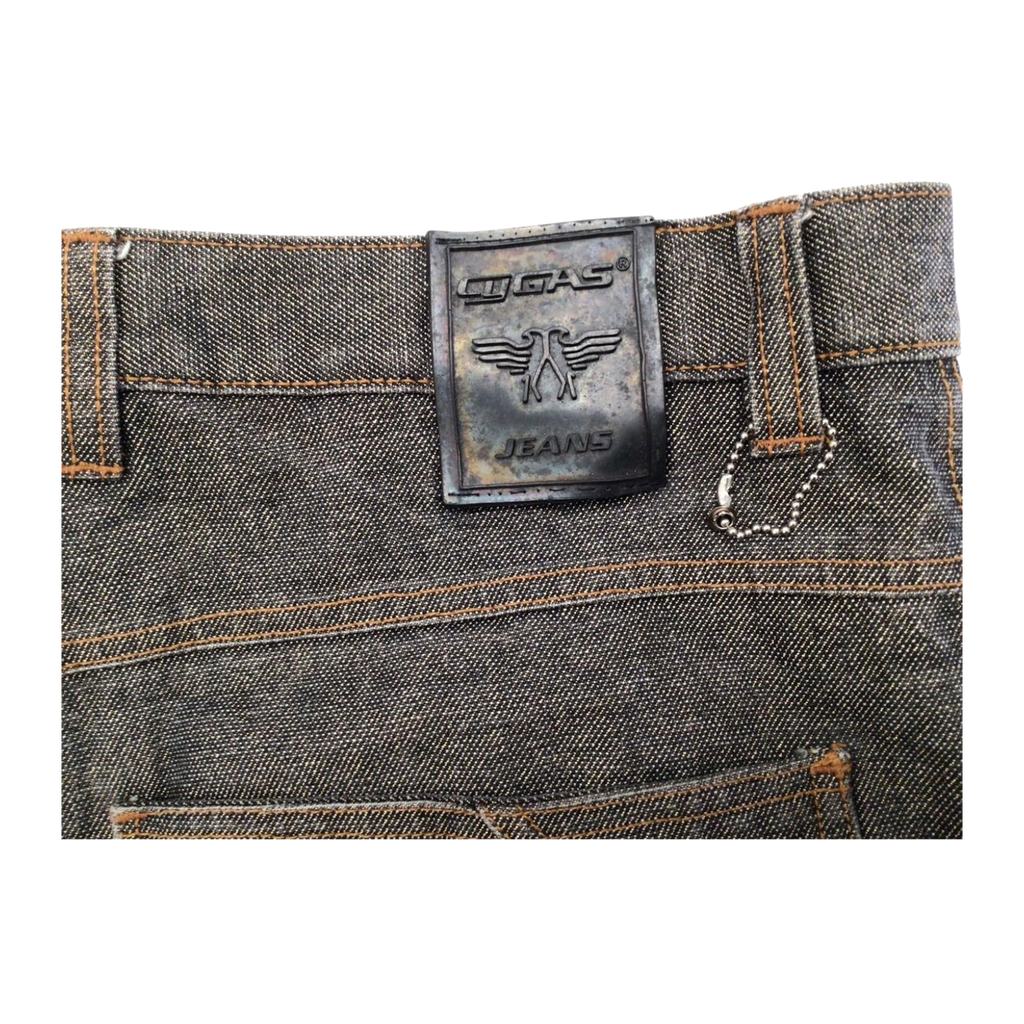954 CYGAS Straight Jeans Metallic Cotton Blend Grey Mens W38 L34