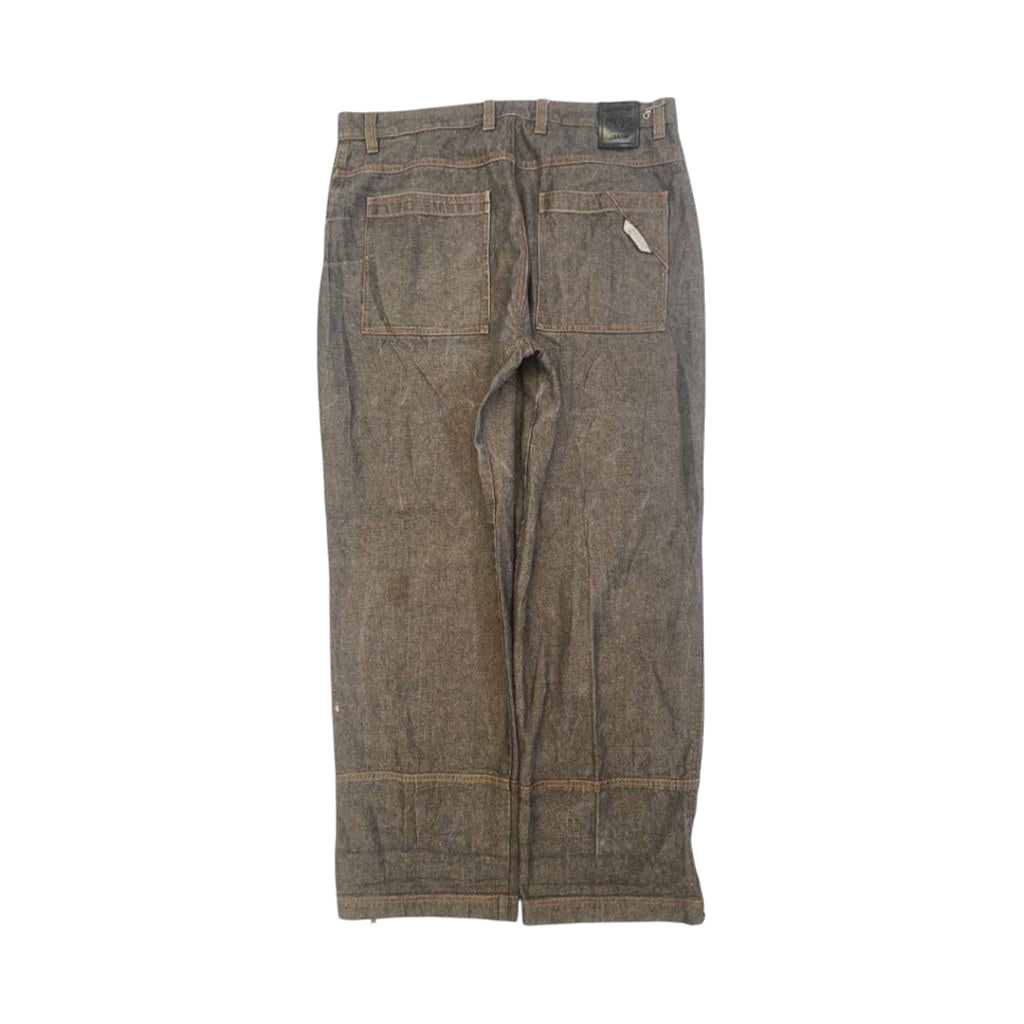 954 CYGAS Straight Jeans Metallic Cotton Blend Grey Mens W38 L34