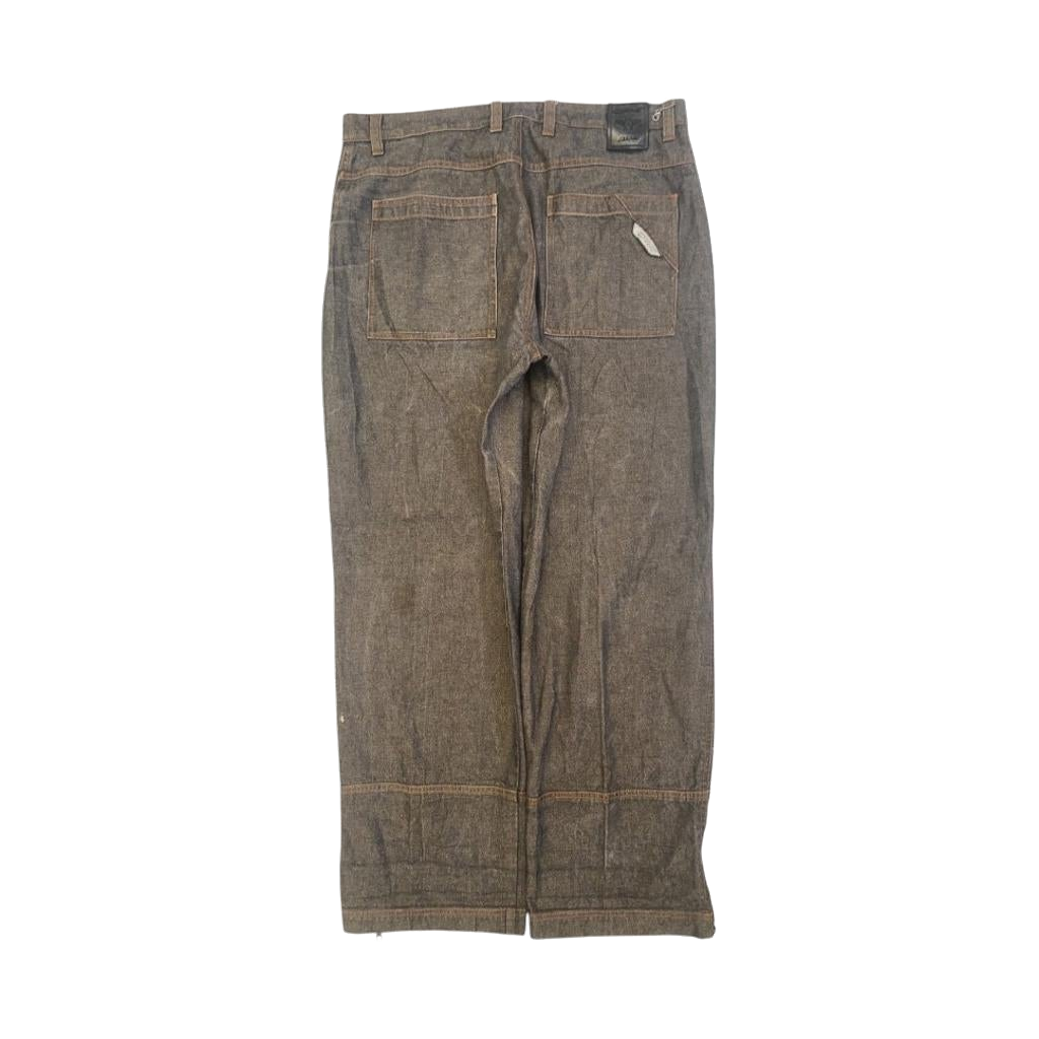 954 CYGAS Straight Jeans Metallic Cotton Blend Grey Mens W38 L34