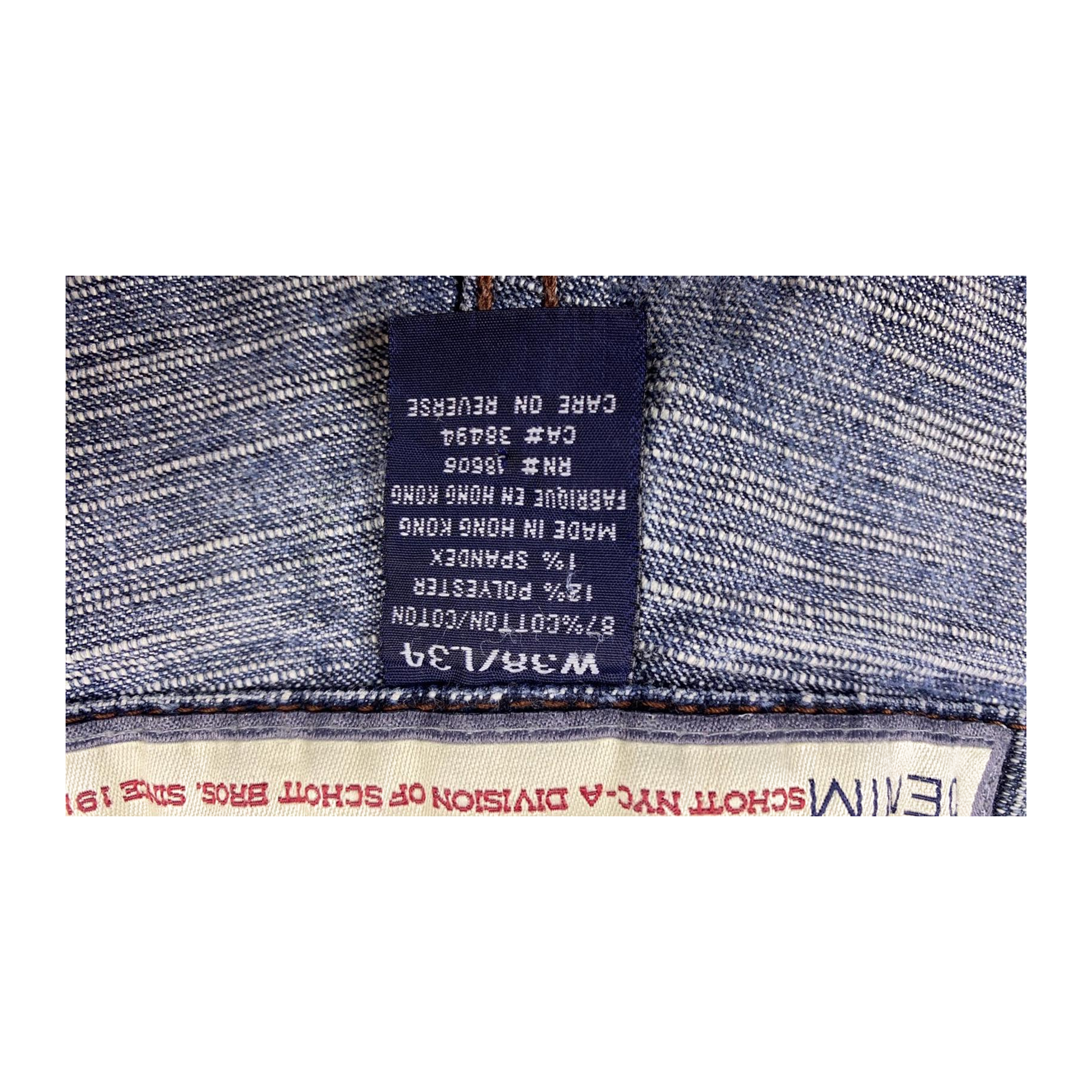 0025 Schott NYC Hip Hop Baggy Jeans Y2K W38 L34