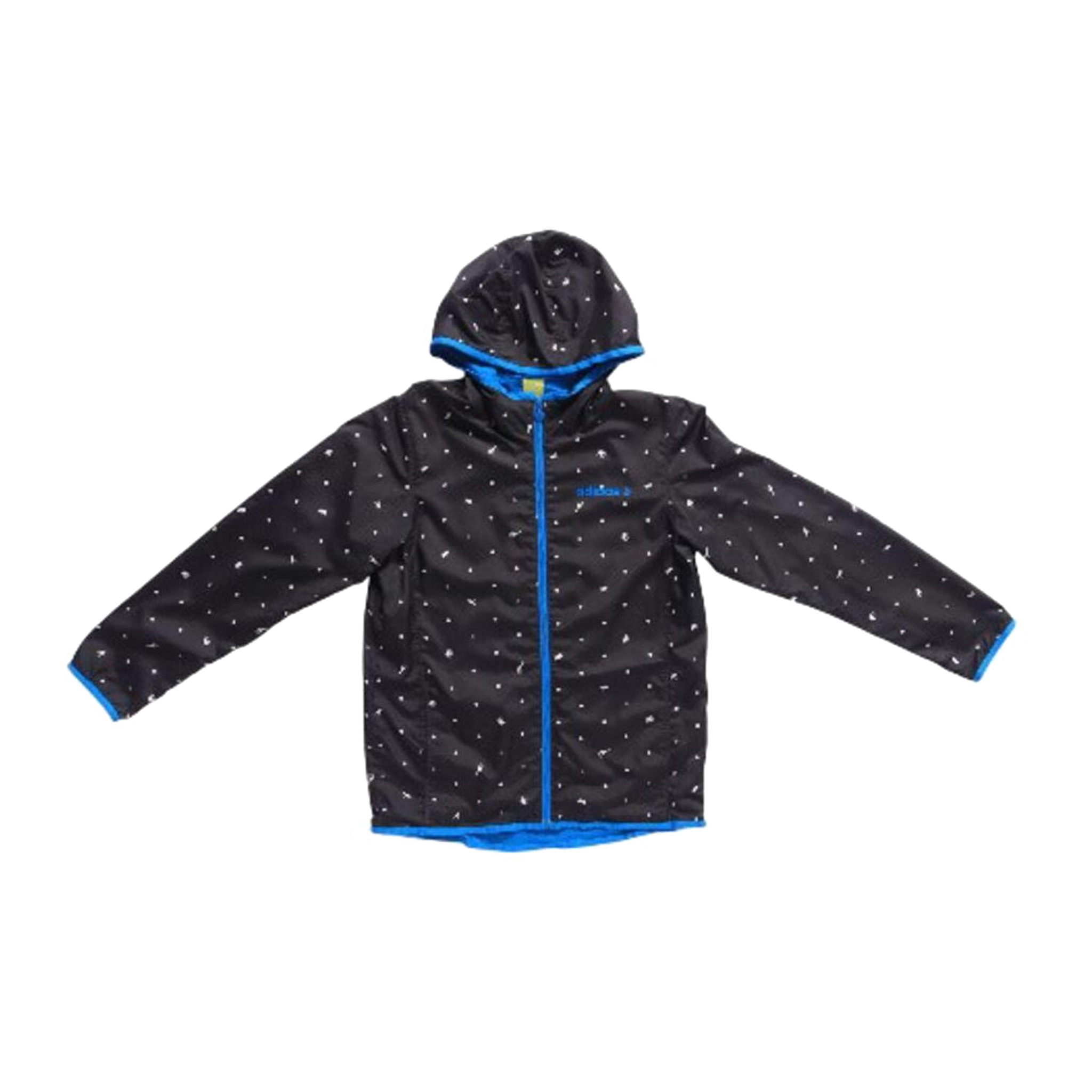 1697 Adidas NEO Japan Mesh Lined Polka Dot Hooded Windbreaker Black M