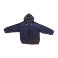 Baggy Fit Full Zip Hooded Ombre Windbreaker Navy Brown L