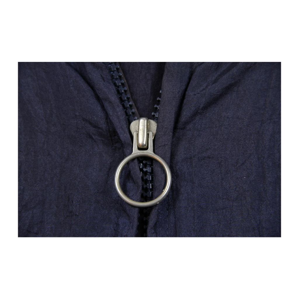 Baggy Fit Full Zip Hooded Ombre Windbreaker Navy Brown L