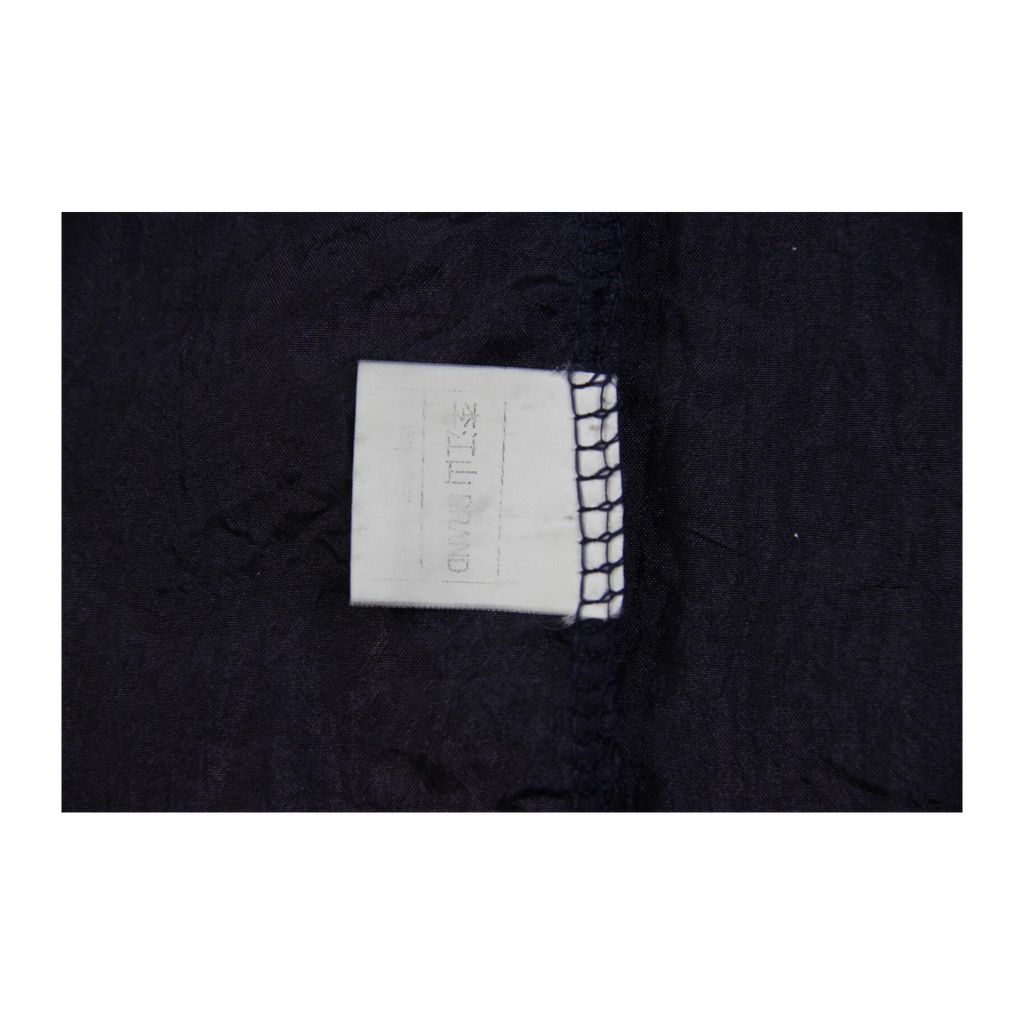 Baggy Fit Full Zip Hooded Ombre Windbreaker Navy Brown L